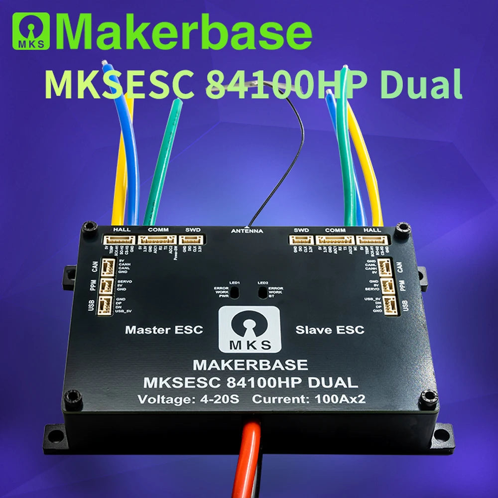 Makerbase Electric Bike Controller Dual Drive 84V 100A High Voltage