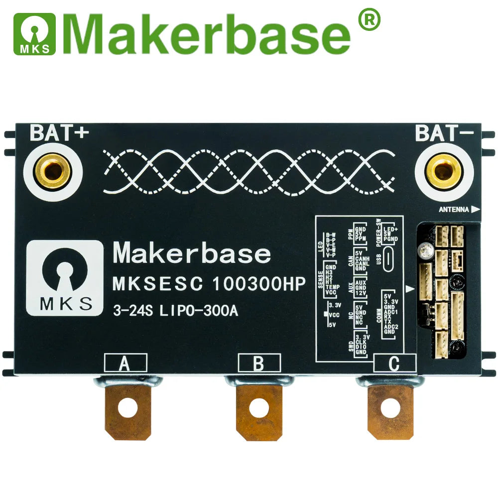 Makerbase VESC 100300HP FOC 100V 300A Single ESC Based on VESC