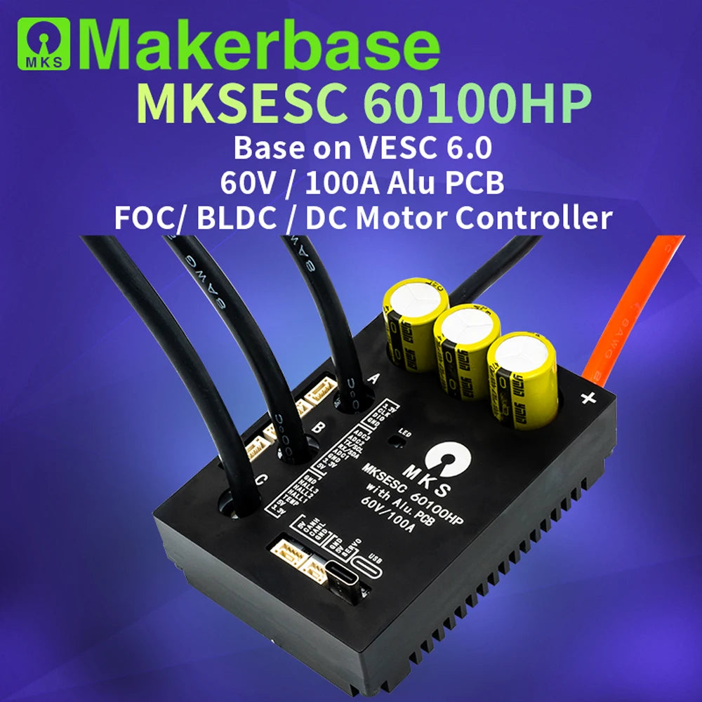 Makerbase VESC 60100 V2 60V 100A High Current With Alu PCB Based on VESC