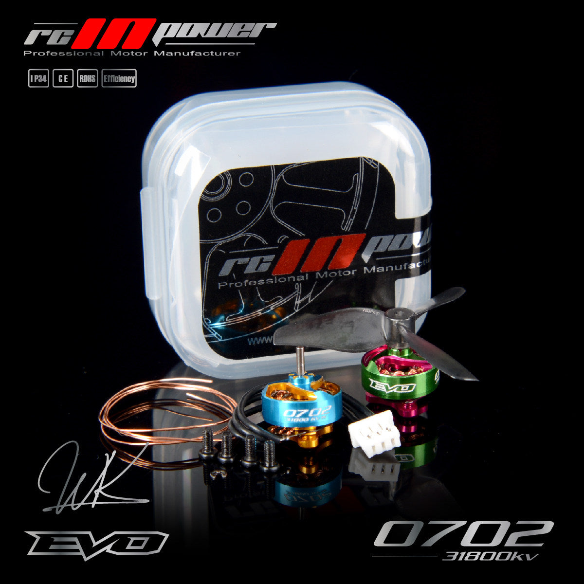 RCinPower Evo 0702 - 31800KV 1S FPV Micro Brushless Motor – FPVSTORERC