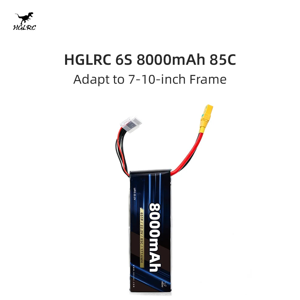 HGLRC 6S 1550mAh 180C / 3300mAh 85C / 8000mAh 85C LiPo Battery XT60 Plug