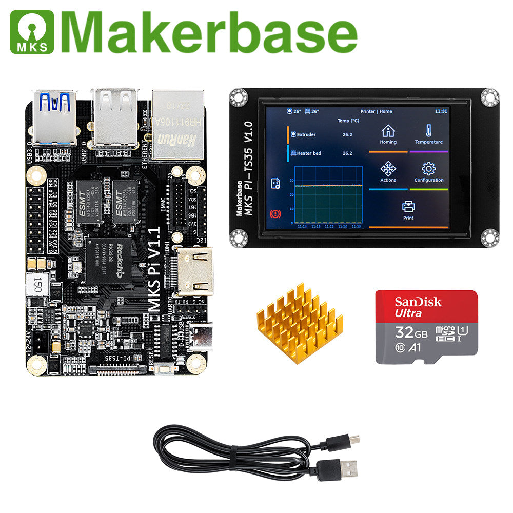 Makerbase MKS PI 3D Printed Motherboard KLIPPER Host Computer Supports Voron Replacement for Raspberry Pi