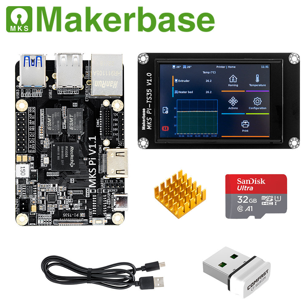 Makerbase MKS PI 3D Printed Motherboard KLIPPER Host Computer Supports Voron Replacement for Raspberry Pi