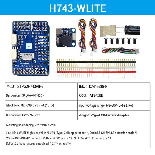 MATEK H743-Wing V3 Flight Controller MINI-SLIM-WLITE