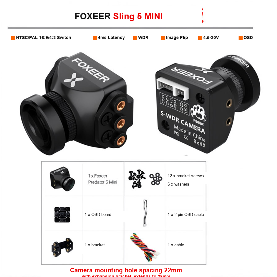 FOXEER Predator 5 NANO MICRO MINI FPV Camera