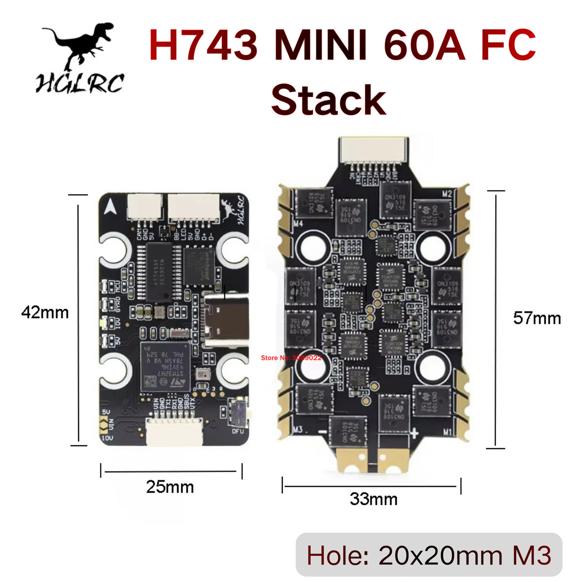 HGLRC H743 8S MINI V1 FPV 60A 4IN1 6S ESC FC MINI Flight