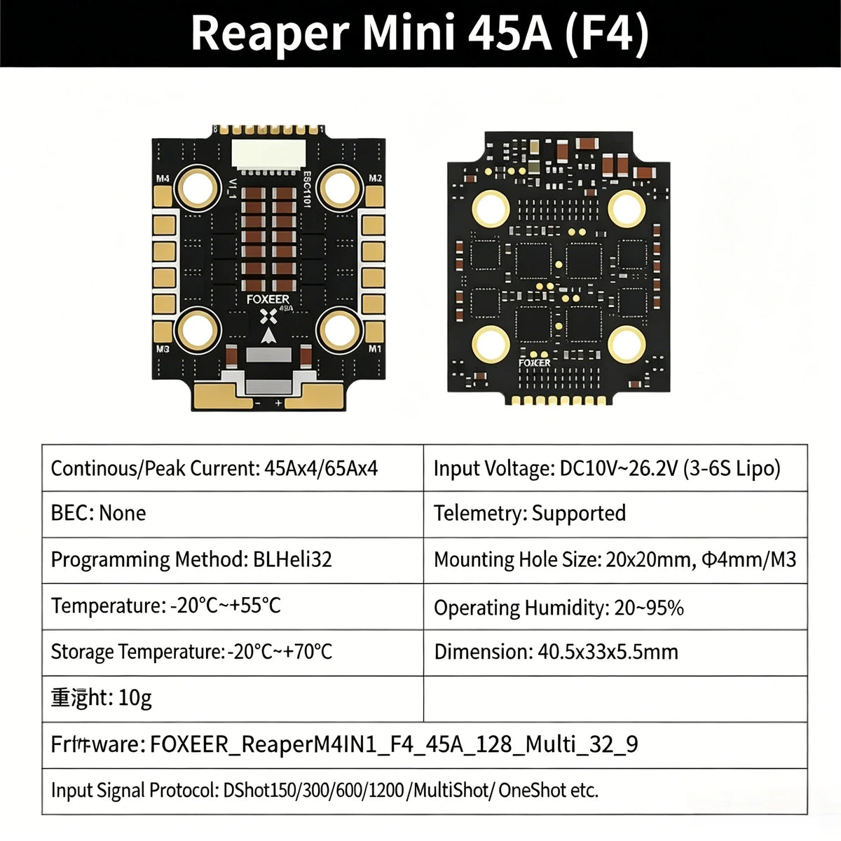 FOXEER Reaper F4 4IN1 ESC 45A 60A 65A