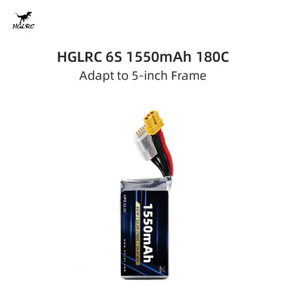 HGLRC 6S 1550mAh 180C / 3300mAh 85C / 8000mAh 85C LiPo Battery XT60 Plug