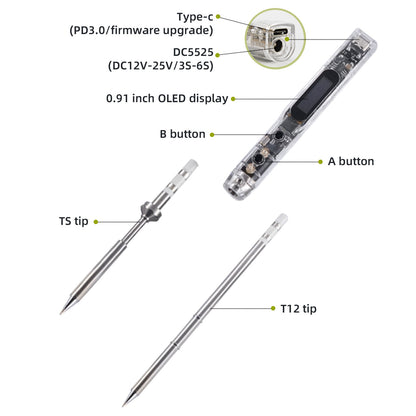 Sequre SI012 XT60 Intelligent OLED Electric Soldering Iron