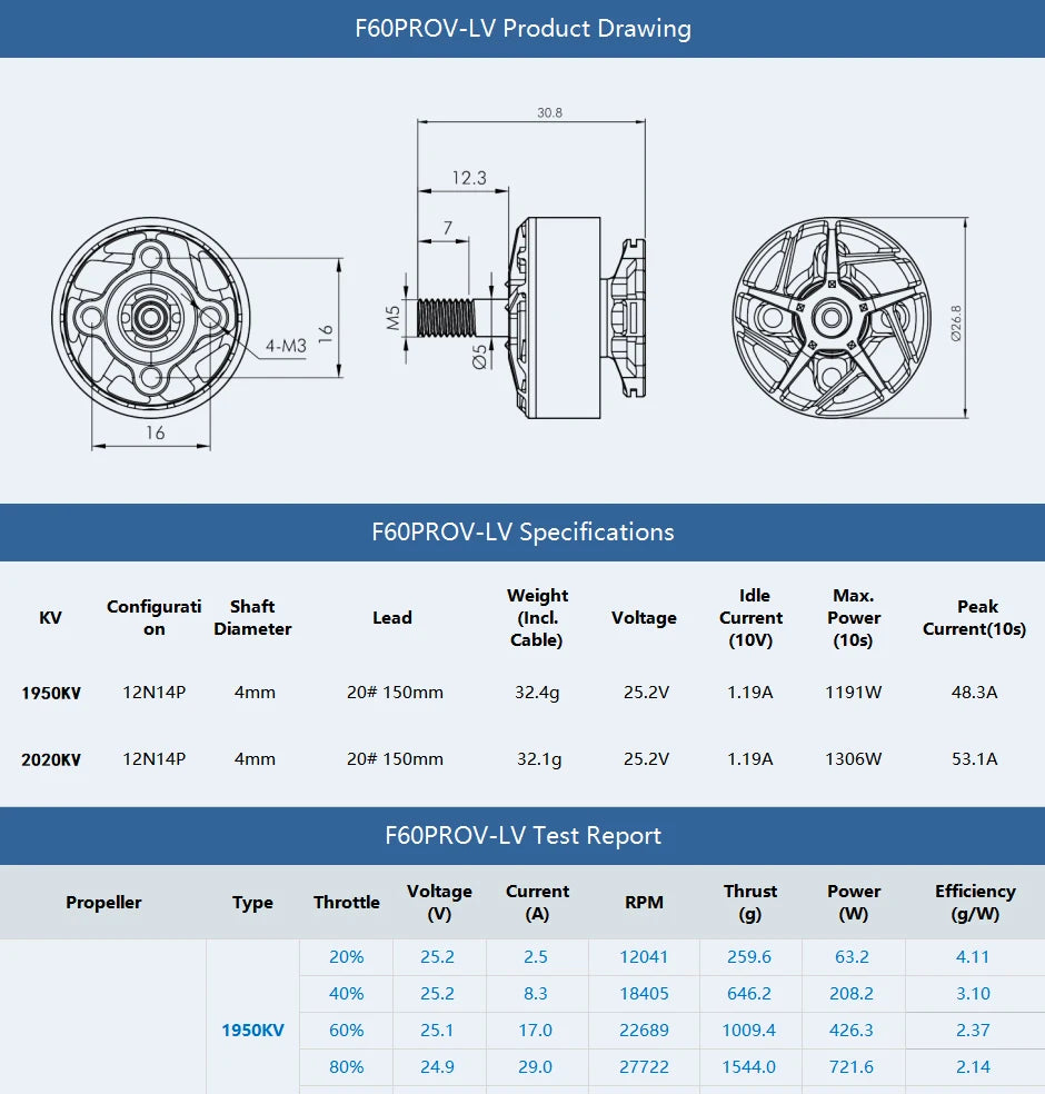 T-motor F60 Pro V-lv Brushless Motor