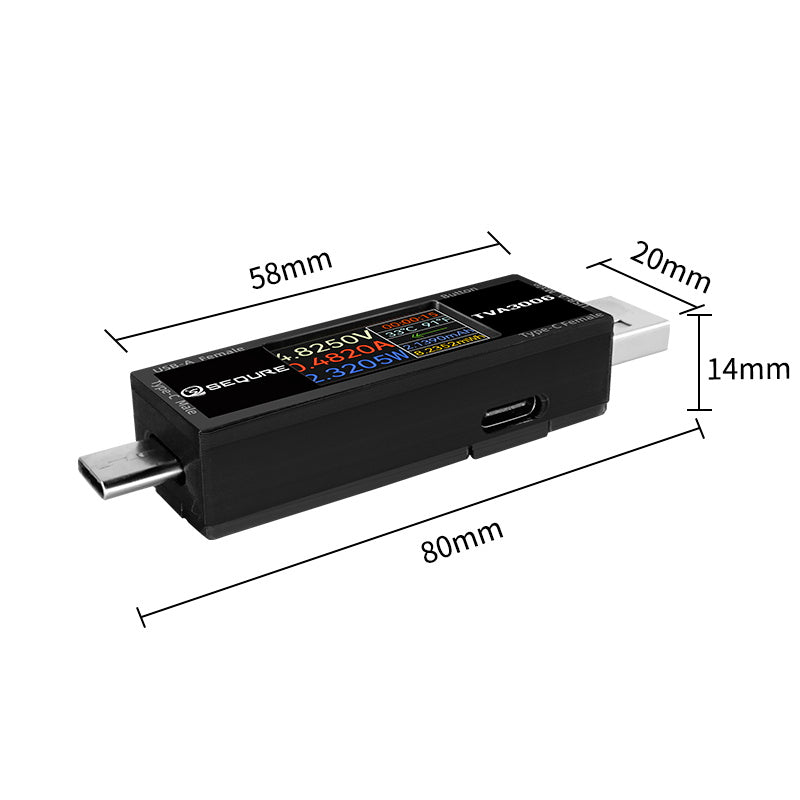 SEQURE TVA3006 Hochpräzises Volt-Amperemeter Leistungsmessgerät Typ C