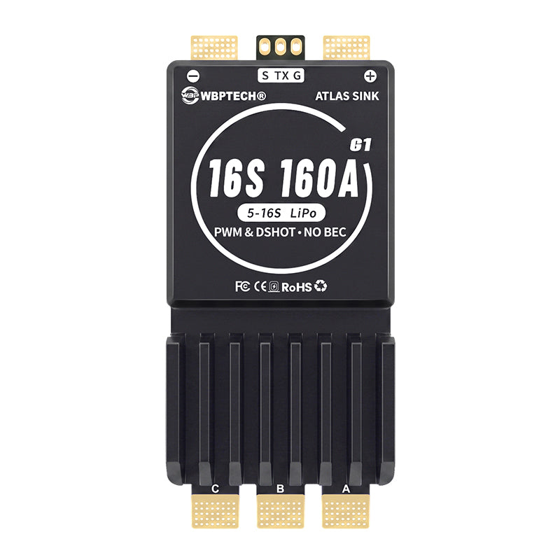 WBPTech Atlas Sink 16S160A G1 AM32 ESC 5-16S Lipo 160A Continuous 240A Peak