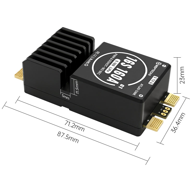 WBPTech Atlas Sink 16S160A G1 AM32 ESC 5-16S Lipo 160A Continuous 240A Peak