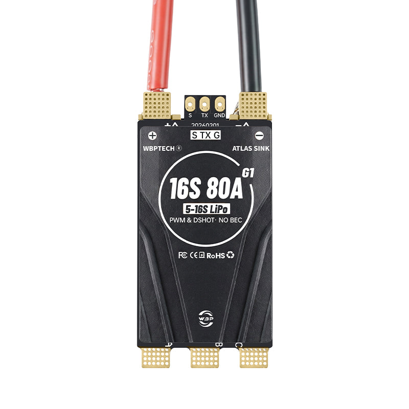 WBPTech Atlas Sink 16S80A G1 AM32 ESC 5-16S Lipo 80A Continuous 160A Peak