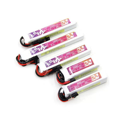 Water gun lithium battery 11.1V 7.4V high-rate 30C polymer launcher battery XT30