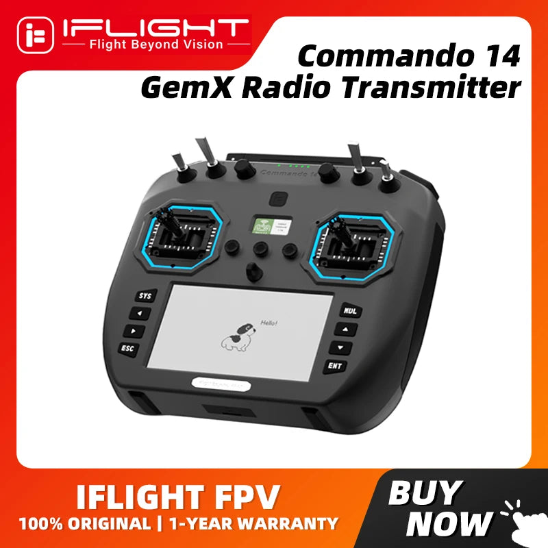 iFlight Commando 14 GemX Radio Transmitter 2.4G 900MHz Dual 1W Remote Controller