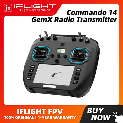 iFlight Commando 14 GemX Radio Transmitter 2.4G 900MHz Dual 1W Remote Controller