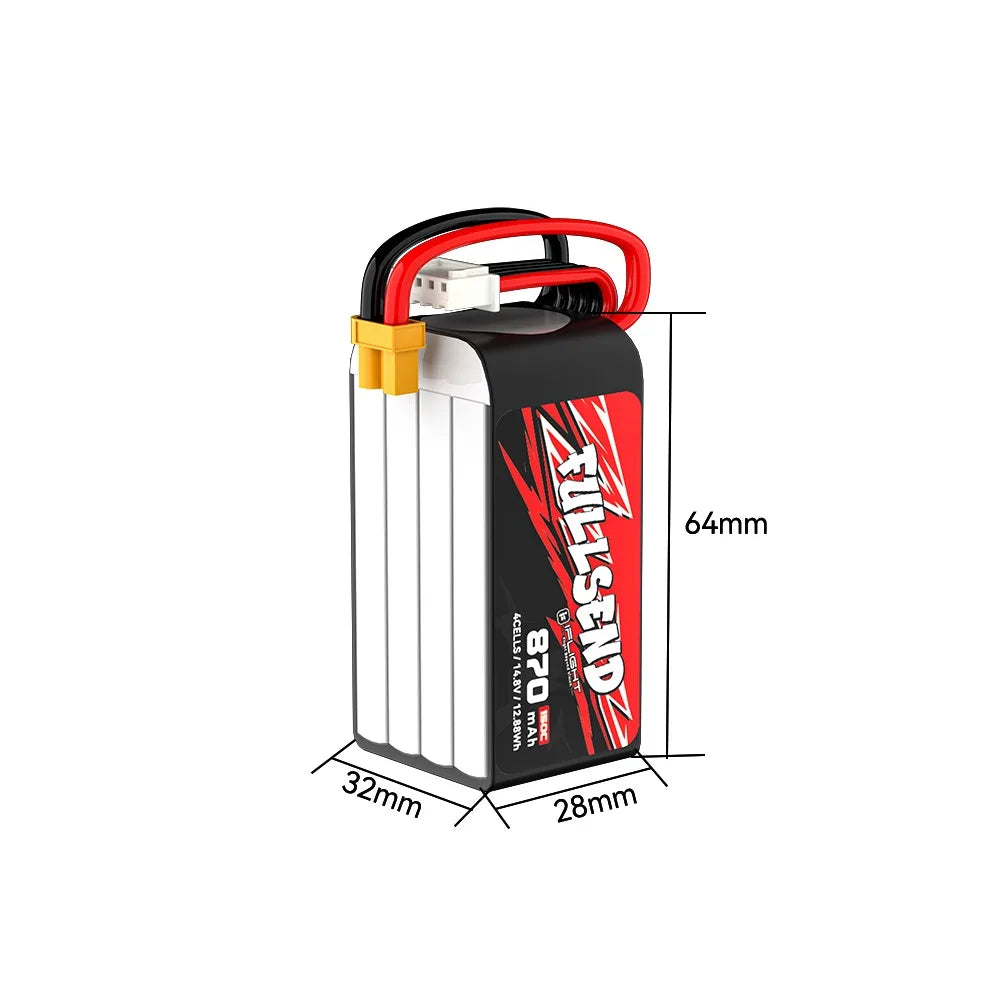 iFlight Fullsend 4S 870mAh 150C Battery with XT30U-F Connector