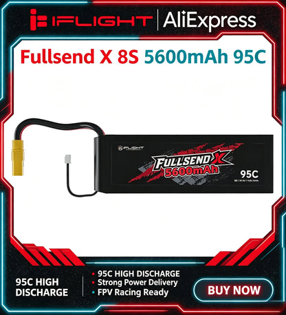 iFlight Fullsend 8S 5600mAh 29.6V 95C LiPo Battery XT90 Connector