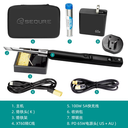 SEQURE S99 Lötkolben mit Adapter-Set, kompatibel mit C245-Spitze zum Schweißen von Drohnen-RC-Modellen, antistatischer Schweißstift