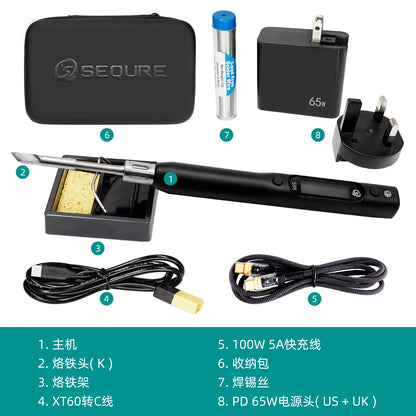 SEQURE S99 Lötkolben mit Adapter-Set, kompatibel mit C245-Spitze zum Schweißen von Drohnen-RC-Modellen, antistatischer Schweißstift