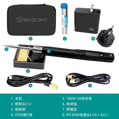 SEQURE S99 Lötkolben mit Adapter-Set, kompatibel mit C245-Spitze zum Schweißen von Drohnen-RC-Modellen, antistatischer Schweißstift